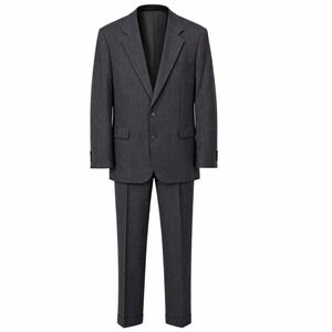 Alexandre London Suit 46L 38x31 Woolmark Grey Pinstripe 100% Wool Savile Row